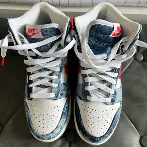 Nike Blue and White High-Top Sneakers